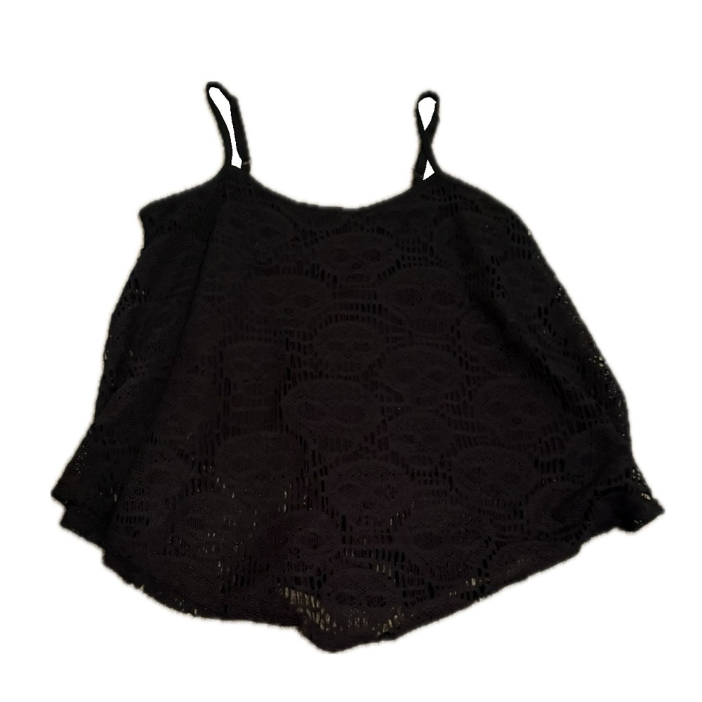 black skull lace tank top